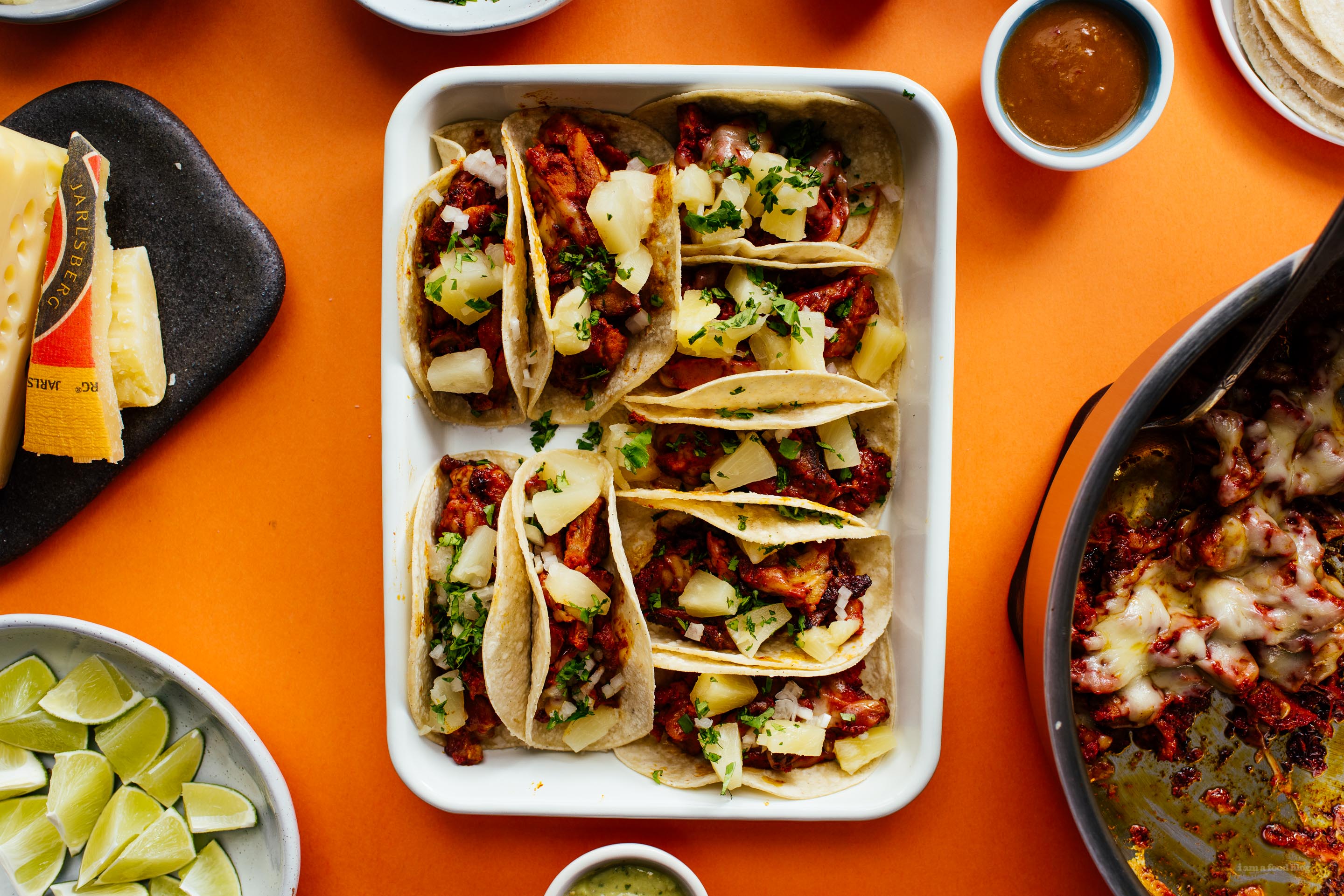 Cheesy Tacos Al Pastor Recipe - www.iamafoodblog.com