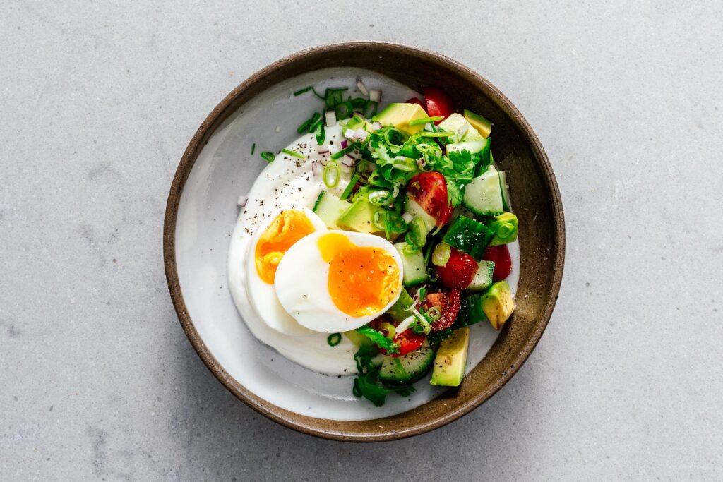 Jammy Eggs and Yogurt Breakfast Bowl Recipe | www.iamafoodblog.com