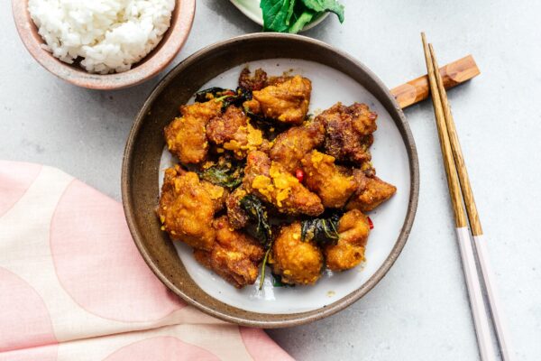 Salted Egg Yolk Fried Chicken Recipe | www.iamafoodblog.com